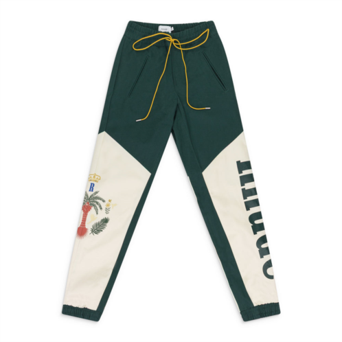 Rhude green/cream flight track pants
