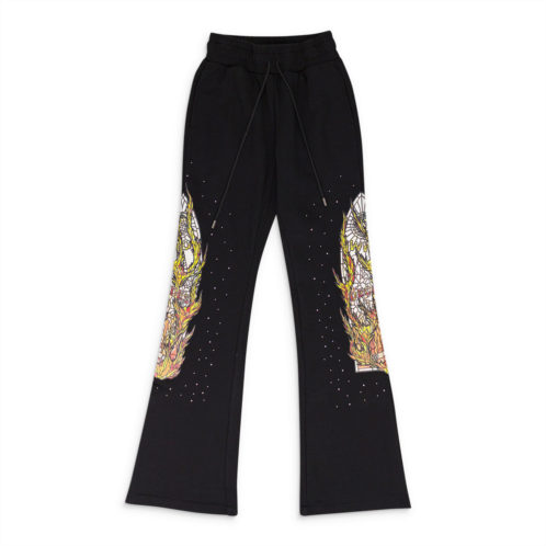 Who Decides War black flame glass sweatpants