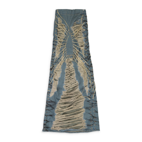 Who Decides War blue laced window maxi skirt
