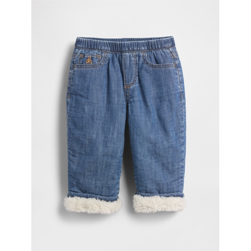 Gap Baby Sherpa-Lined Pull-On Barrel Jeans