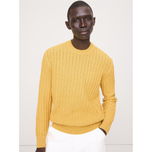 Bananarepublic Cotton-Linen Blend Crew-Neck Sweater