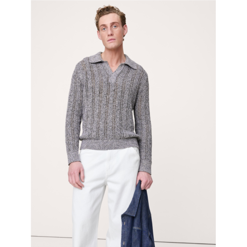 Bananarepublic Cotton-Blend Zig-Zag Sweater Polo