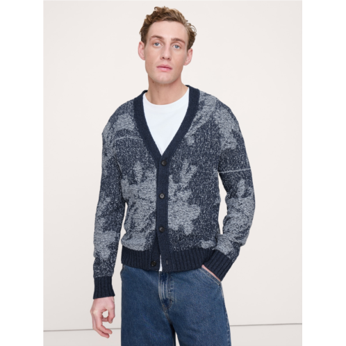 Bananarepublic Floral Cotton-Linen Blend Cardigan