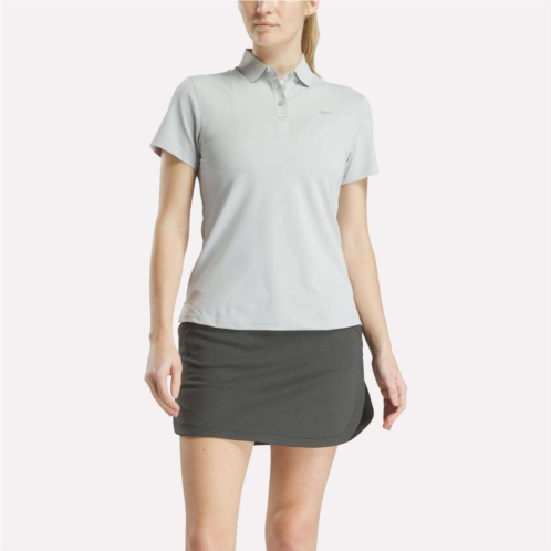 Reebok Womens Short Sleeve Stretch Pique Placket Polo Shirt