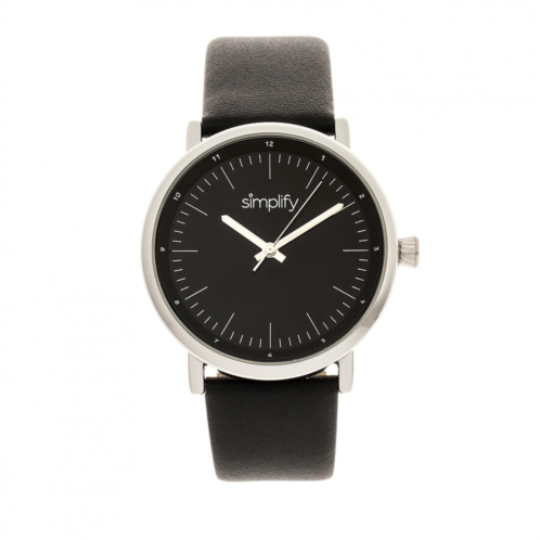 Simplify The 6200 Black Dial Black Leather Watch