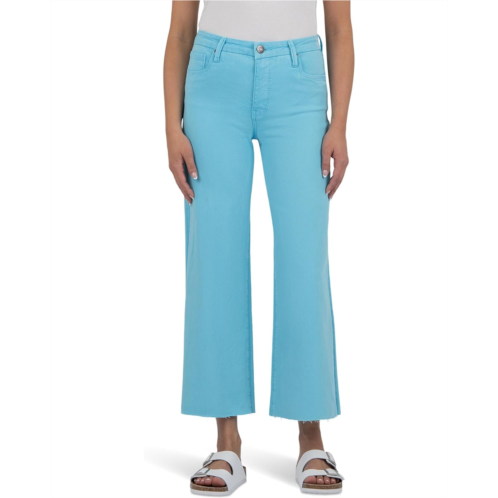 KUT from the Kloth Meg High-Rise Fab Ab Wide Leg Raw Hem