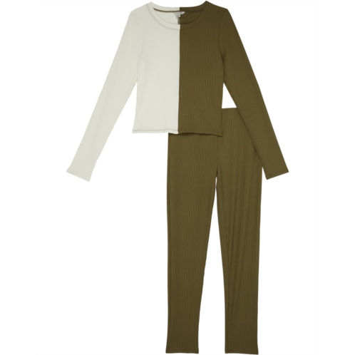 HABITUAL girl Color-Block Long Sleeve Top Active Set (Big Kids)