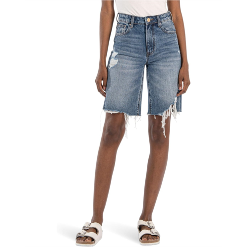 KUT from the Kloth Hailey High-Rise Bermuda-Basic Raw Hem