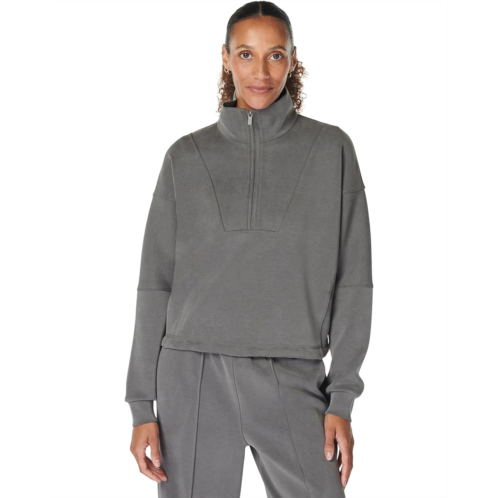 Womens Sweaty Betty Sand Wash Funnel Neck Half Zip