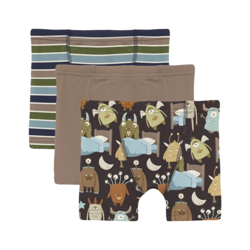 Kickee Pants Kids Print Boxer Brief Set of 3 (Toddler/Little Kid/Big Kid)