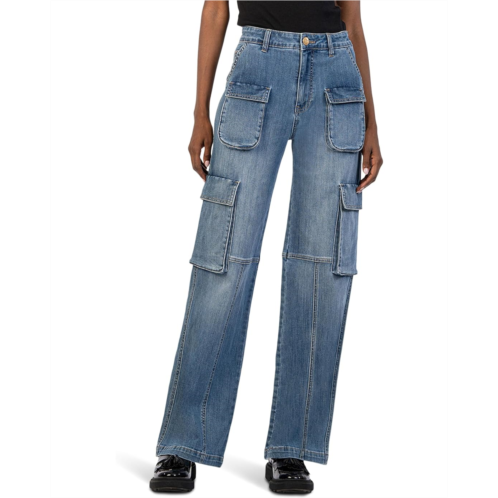 KUT from the Kloth Jean High-Rise Fab Ab Wide Leg -Patch Pockets W/ Flaps In Planned