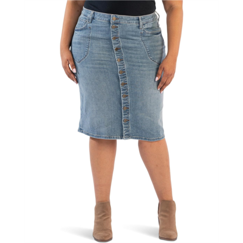 KUT from the Kloth Plus Rose Skirt Button Front