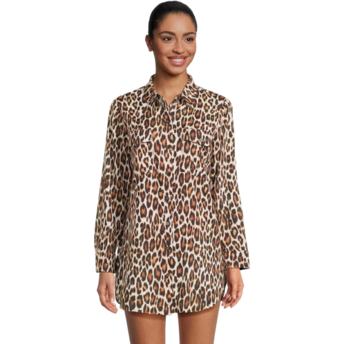Womens Tommy Bahama Leopard Boyfriend Shirt