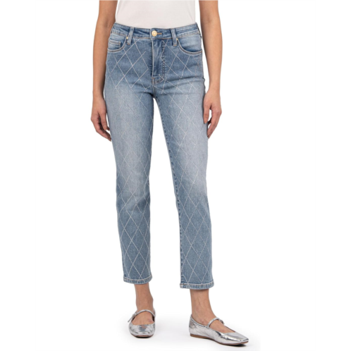 KUT from the Kloth Reese High-Rise Fab Ab Ankle Straight Regular Hem In Gifted