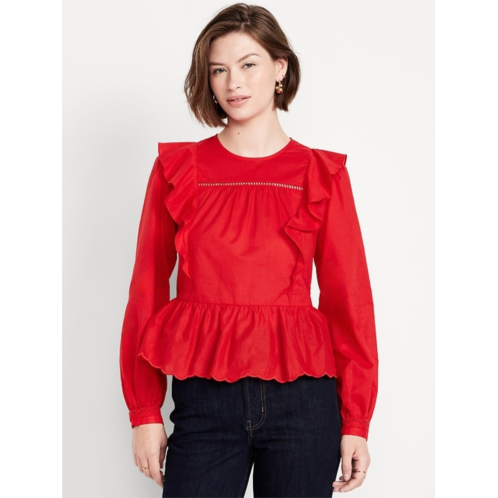 OldNavy High-Neck Ruffle Peplum Top
