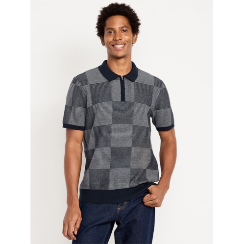 OldNavy Quarter-Zip Check Polo Sweater