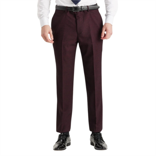 Oliver Tweed (Infinity Leather) mens wine suit trouser prince of wales formal trouser