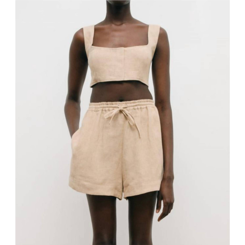 Le Kasha tabal linen short in straw