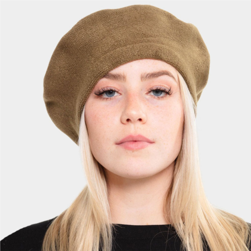 FASHNZFAB stretchy solid beret hat