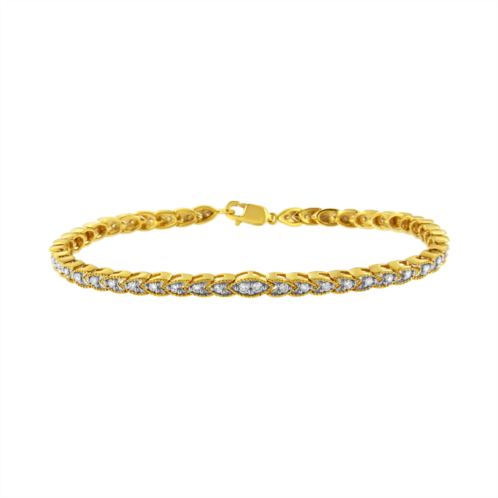 Haus of Brilliance 10k yellow gold plated .925 sterling silver 1 cttw prong-set diamond pear shape link bracelet