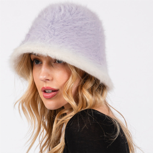 FASHNZFAB gradient color fuzzy bucket hat
