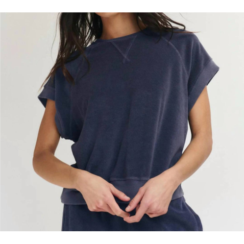 THE GREAT. the micro terry wedge sweatshirt in vintage blue