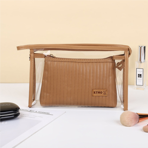 FASHNZFAB 2pcs - double layer makeup pouch bags