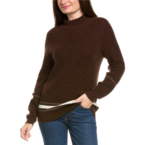 kier j ribbed mock neck wool & cashmere-blend sweater