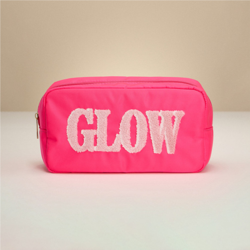 FASHNZFAB glow message patch embroidered pouch bag / organizer