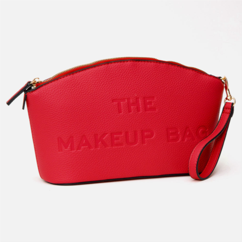 FASHNZFAB faux leather the make up bag message pouch bag / beauty organizer bag