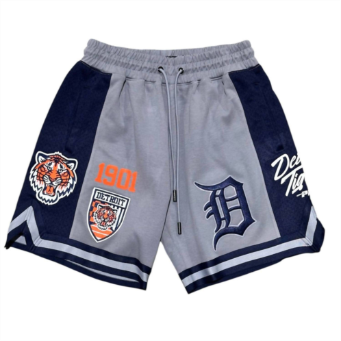 PRO STANDARD mens detroit fast lane shorts in grey/midnight navy