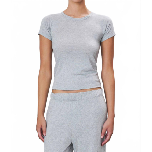 Eterne fitted crewneck short sleeve t-shirt in heather grey