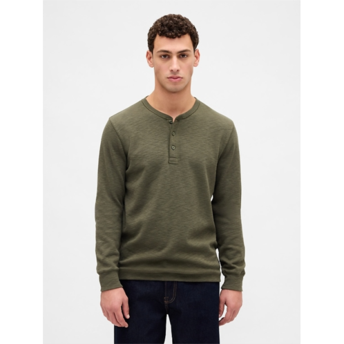 Gap Double-Knit Henley T-Shirt