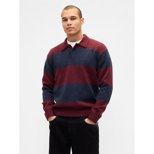 Gap Rugby Stripe Relaxed Polo Sweater