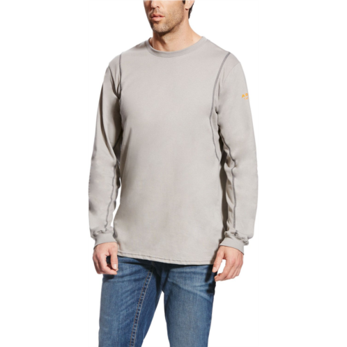 Ariat Mens FR AC Crew Long Sleeve Work Shirt Silver