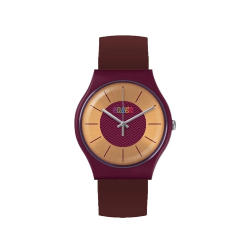 Crayo Trinity Gold Dial Maroon Leatherette Watch