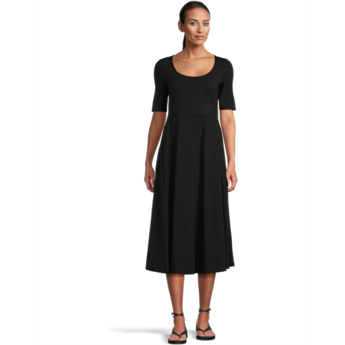 Womens PACT Fit & Flare Scoop Midi Dress