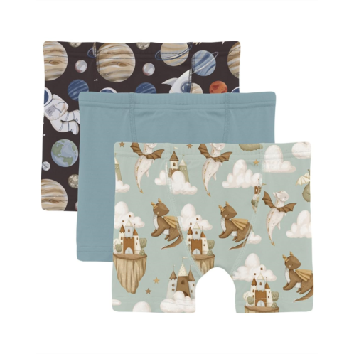 Kickee Pants Kids Print Boxer Brief Set of 3 (Big Kid)