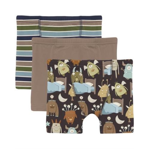 Kickee Pants Kids Print Boxer Brief Set of 3 (Big Kid)