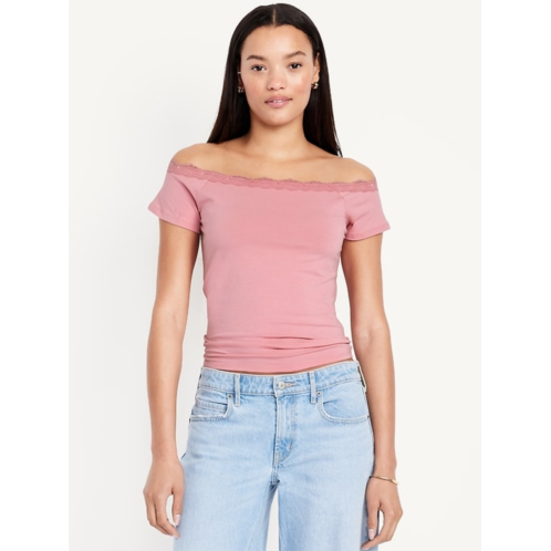 OldNavy Off-Shoulder Lace-Trim Top