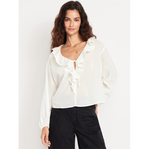 OldNavy Tie-Front Ruffle Top