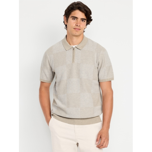 OldNavy Quarter-Zip Check Polo Sweater