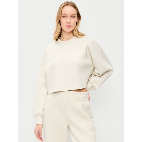 OldNavy Bounce Fleece Crew-Neck Cropped Top
