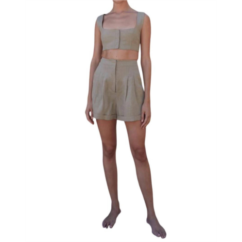 Le Kasha cesare linen shorts in khaki