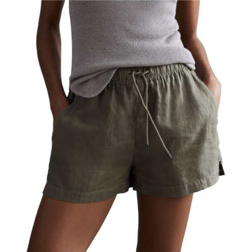 Reiss cleo garment dyed linen pull-on short