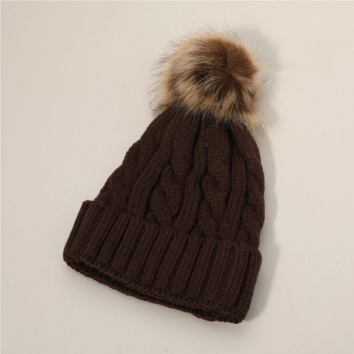 FASHNZFAB knit beanie hat with pom pom