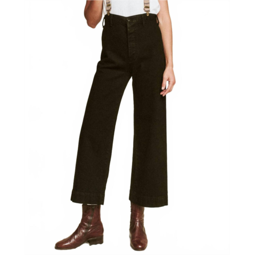 THE GREAT. seafair cropped jeans in black/carbon