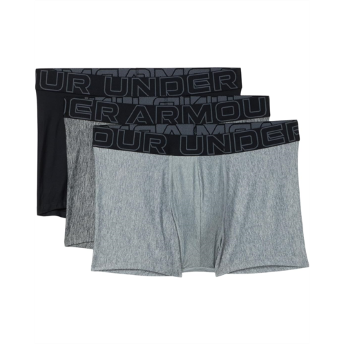 Mens Under Armour 3-Pack Performance Tech Solid 3 Boxer Briefs