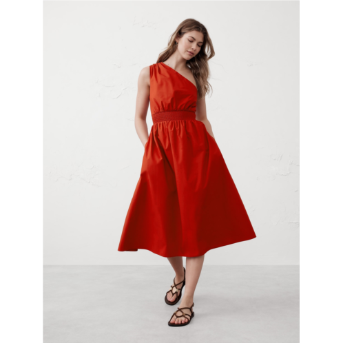 bananarepublic One-Shoulder Poplin Midi Dress