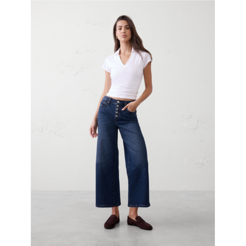 bananarepublic High-Rise Wide-Leg Cropped Jean